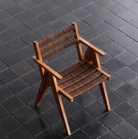 Plantation teak woven armchair — Teak Series