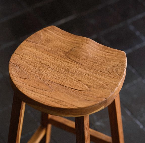 Plantation teak bar stool, H75cm — Teak Series