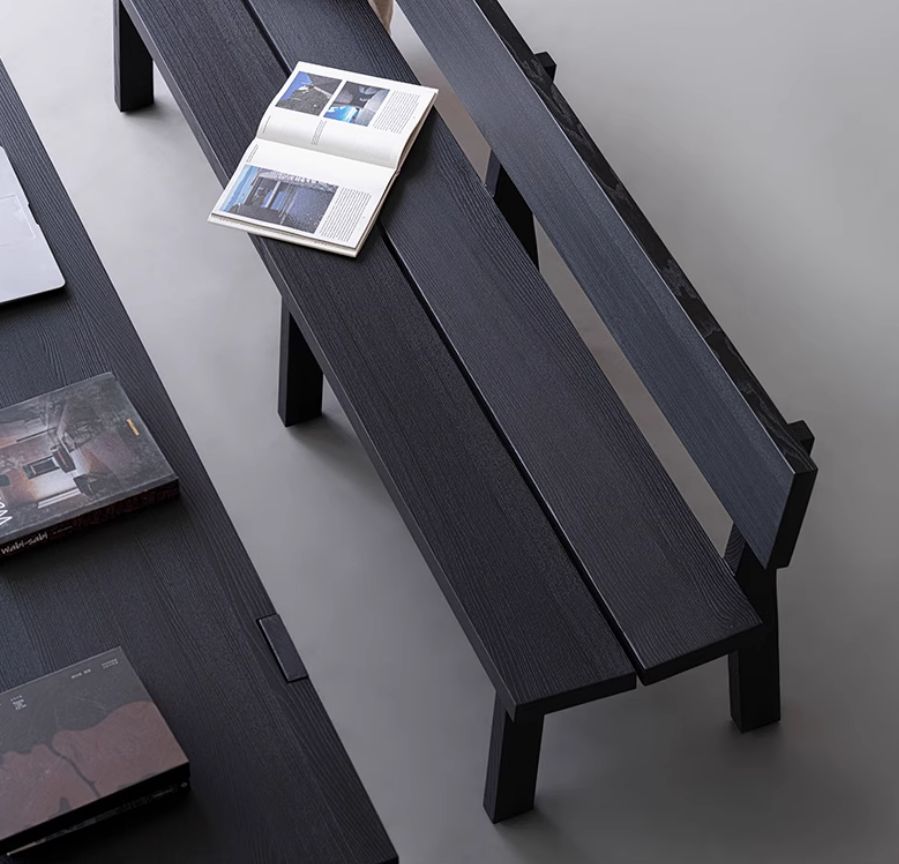 High-back bench — Charcoal Series