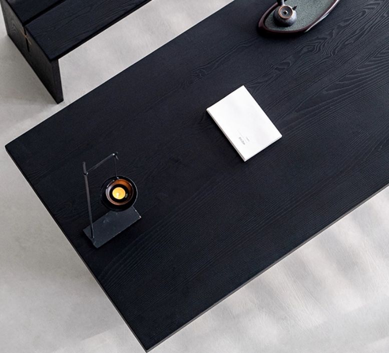 Charred meeting table — Charcoal Series