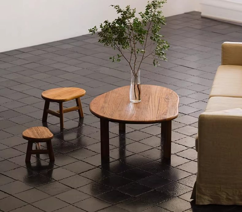 Plantation teak small coffee table & stools — Teak Series