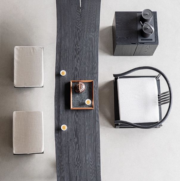 Lianying tea table — Charcoal Series