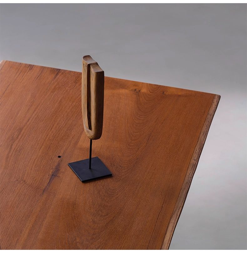 Burmese teak solid slab dining table — Teak Series
