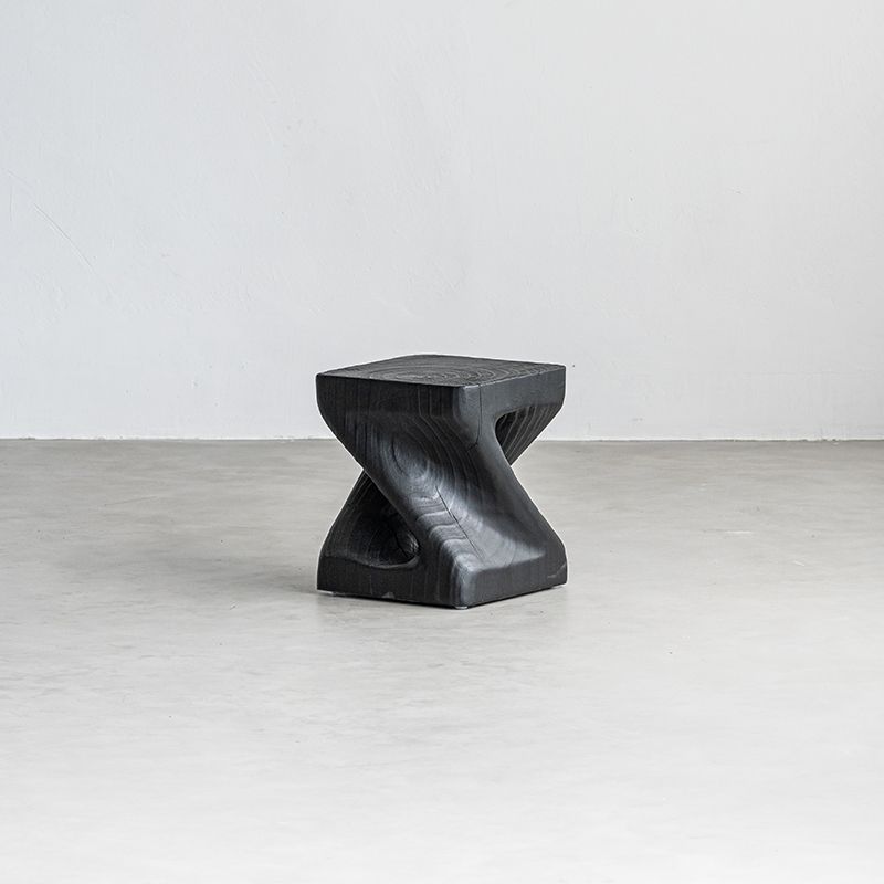 Solid pine log stools M/N — Charcoal Series