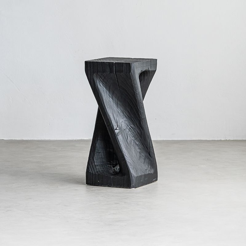 Solid pine log columns U/V — Charcoal Series