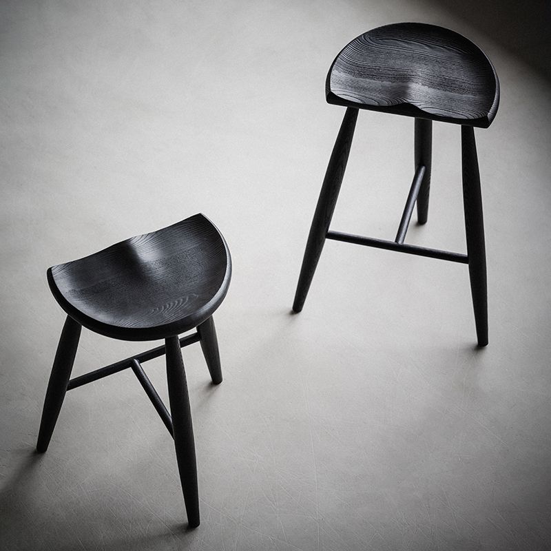 Half-moon bar stool — Charcoal Series