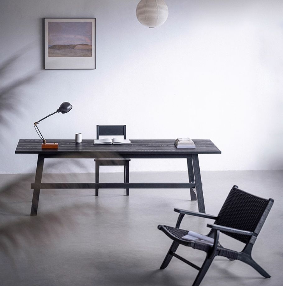 Chenqing desk & dining table — Charcoal Series