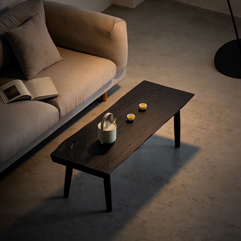 Charred ash bevelled coffee table — Charcoal Series