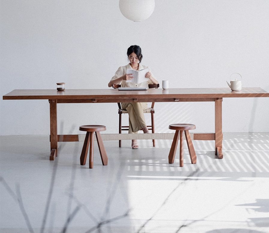 Teak dining & meeting table, Colombian teak legs — Teak Series