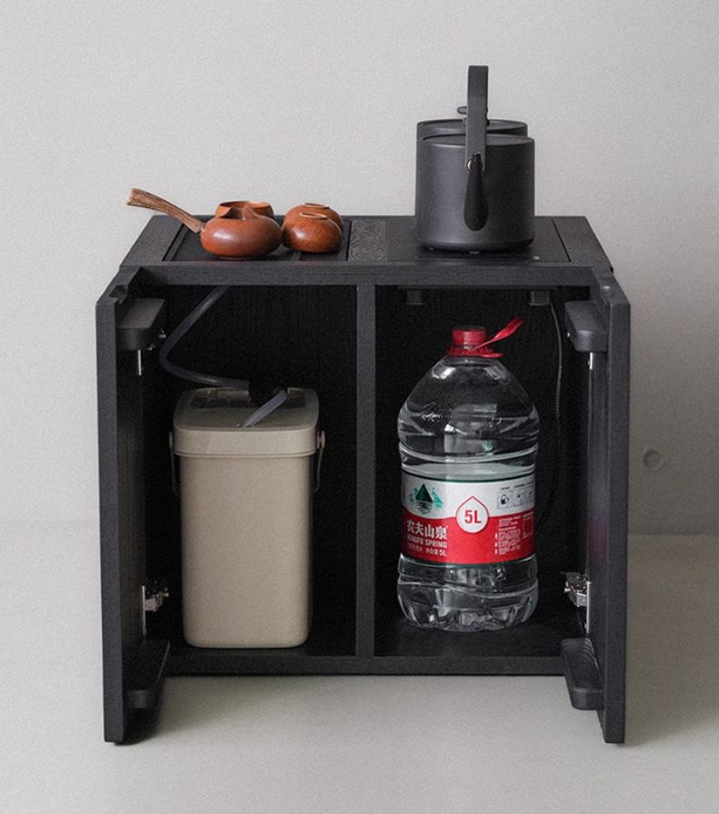Mobile tea trolley cabinet — Charcoal Series