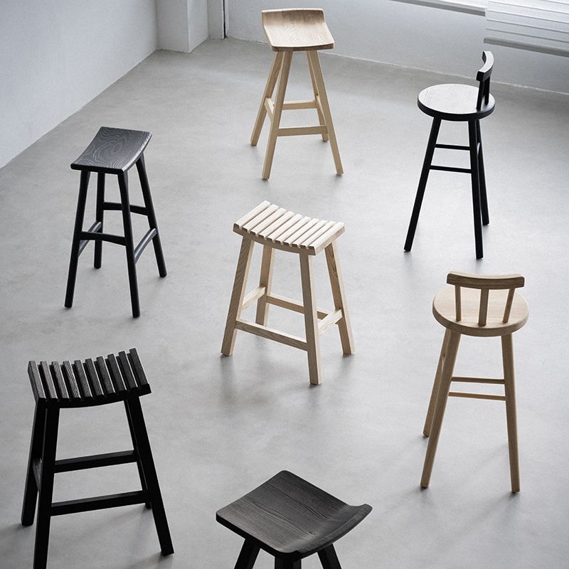 Charred ash bar stool — Charcoal Series