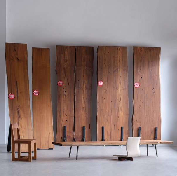 Teak slab table top — Teak Series