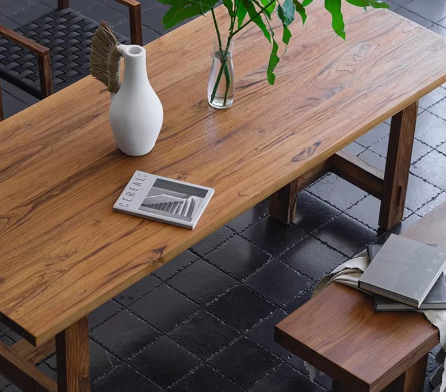 Plantation teak long work table — Teak Series