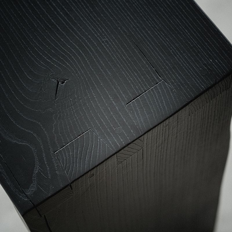 Charred ash entrance console — Charcoal Series