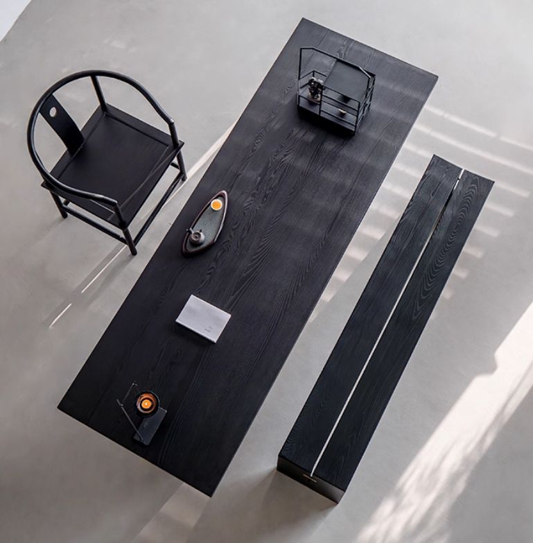 Floating Boat tea table — Charcoal Series