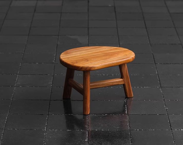 Plantation teak low stool — Teak Series