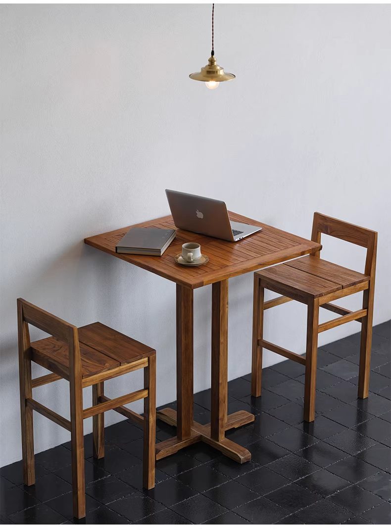 Plantation teak café table & chair set — Teak Series