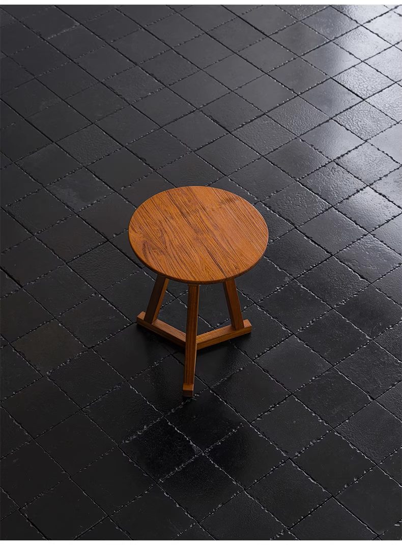 Plantation teak round stool — Teak Series