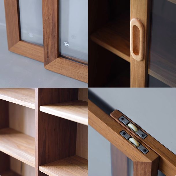 Teak sideboard with glass doors — Teak Series