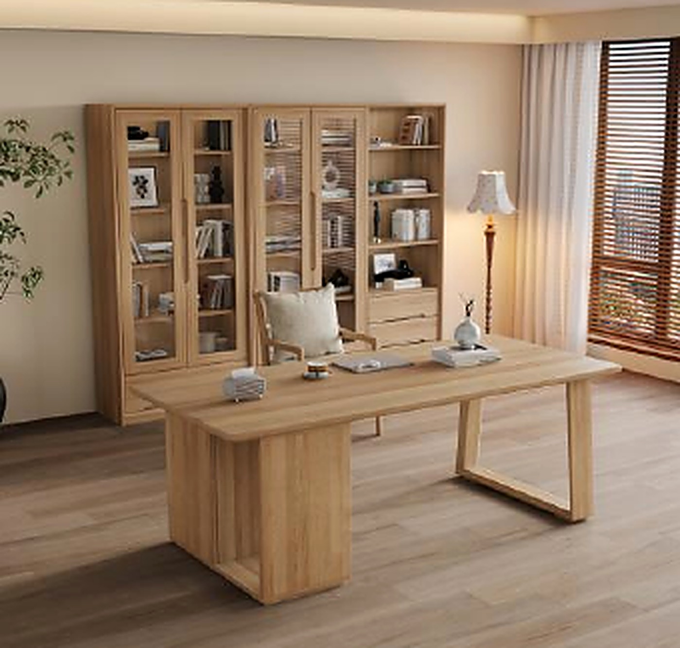 2 m solid ash slab desk