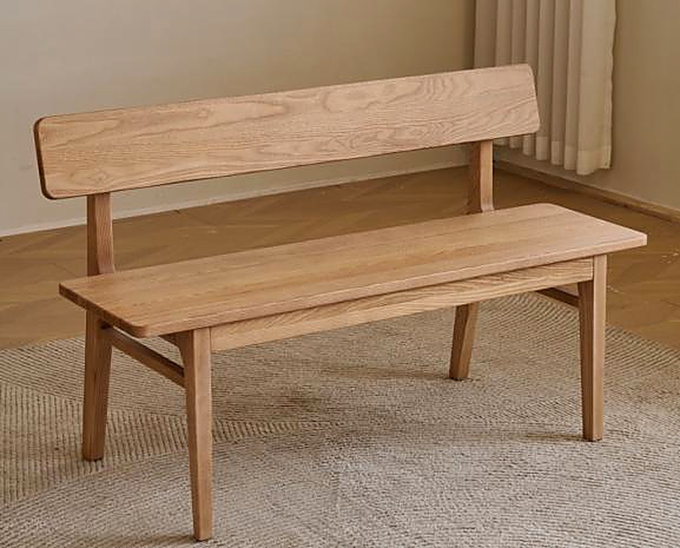 Solid ash dining bench