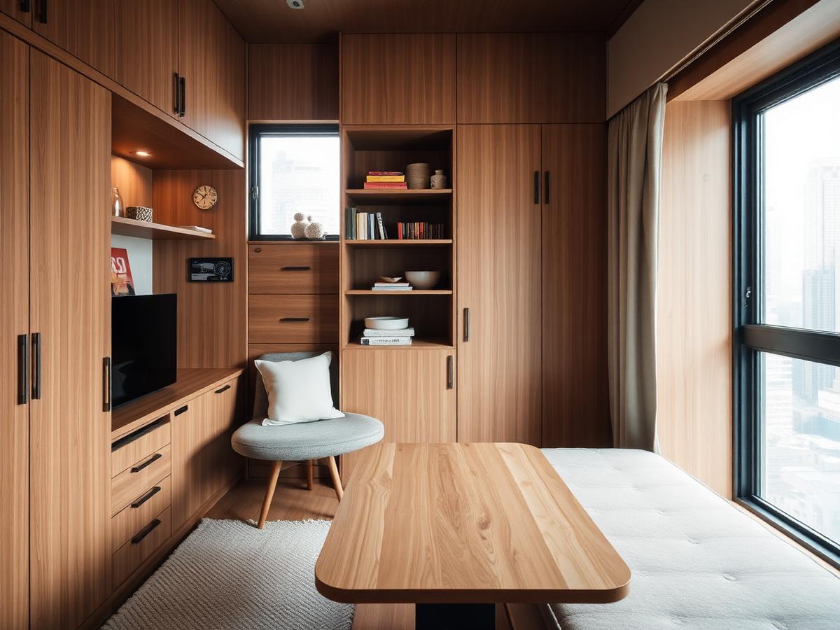 Convertible furniture for a 450 sq ft Hong Kong flat