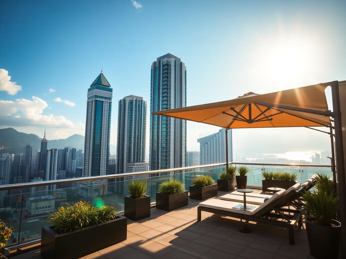 Podium terraces in Hong Kong: designing for sun and typhoon
