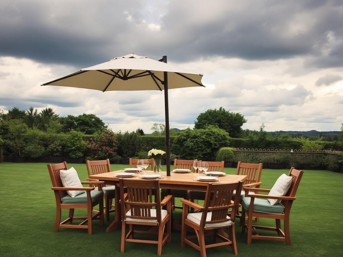 A garden dining set for a changeable British summer