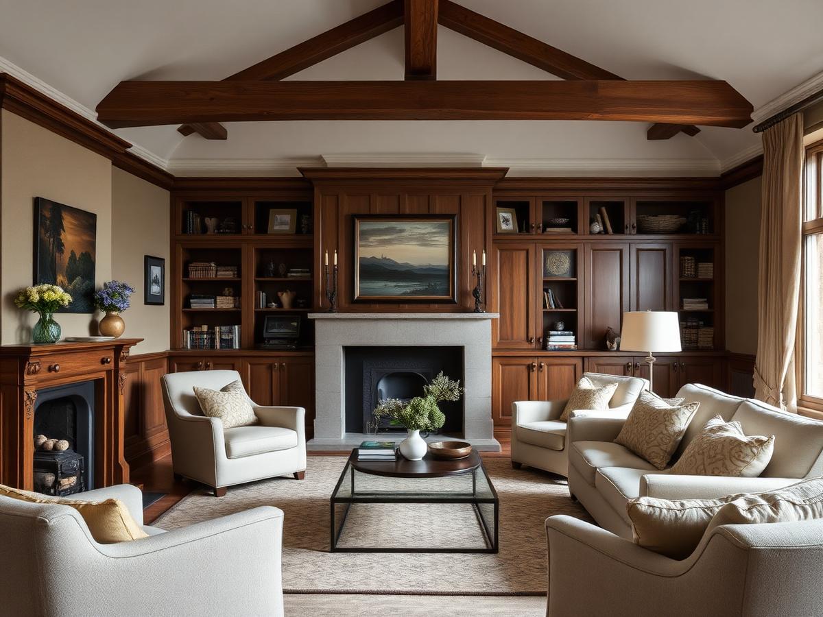 Warming a north-facing UK living room with timber and texture